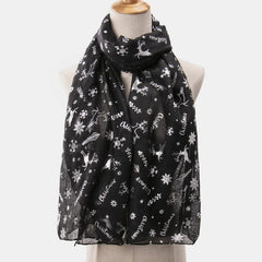 Christmas Element Polyester Scarf - Trendsi