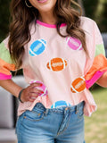 Football Round Neck Half Sleeve T-Shirt - Trendsi - Flyclothing LLC