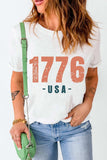 Graphic Round Neck Short Sleeve T-Shirt - Trendsi - Flyclothing LLC