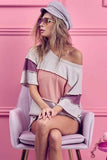 BiBi Thermal Rib Top with Bella Rib Color Block - Trendsi - Flyclothing LLC