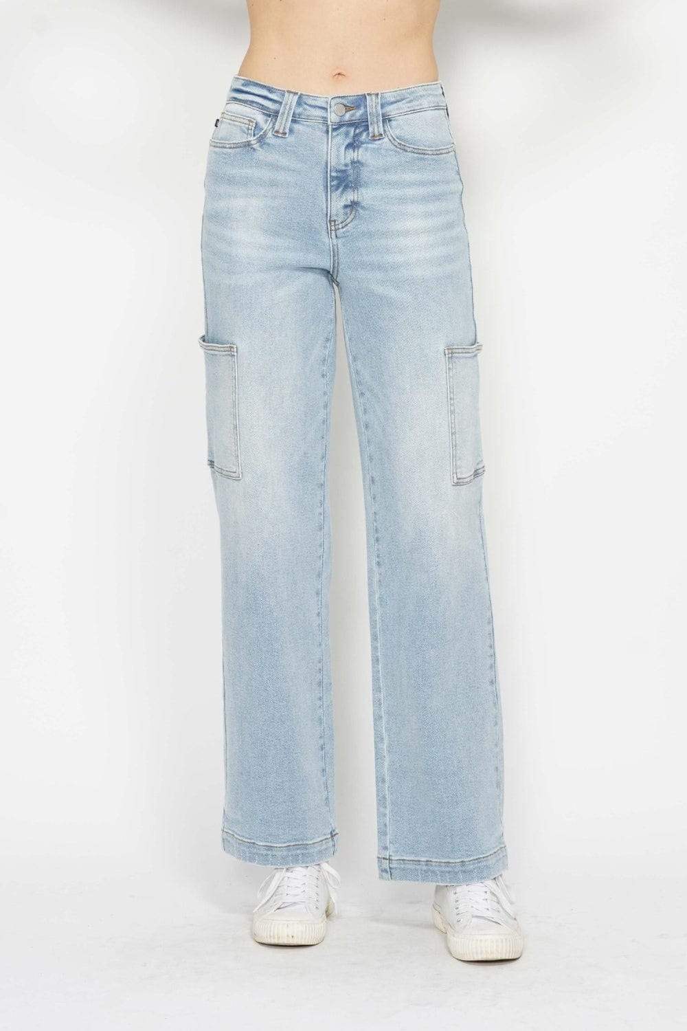 Judy Blue Full Size High Waist Straight Cargo Jeans - Trendsi - Flyclothing LLC
