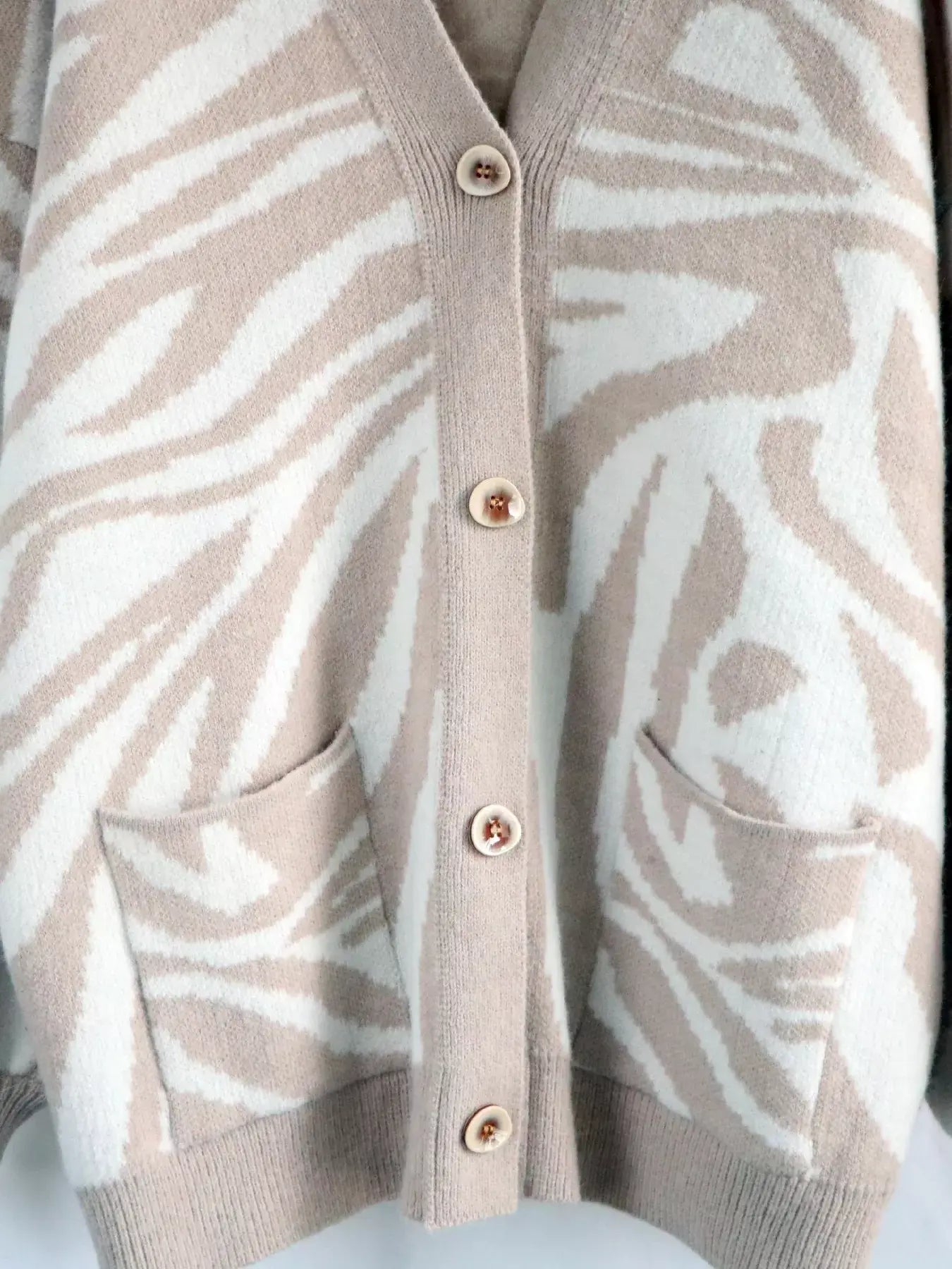 Zebra Print Button Up Cardigan - Trendsi - Flyclothing LLC