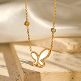 18K Gold-Plated Butterfly Necklace - Trendsi - Flyclothing LLC