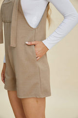 Double Take Full Size Texture Sleeveless Romper - Trendsi - Flyclothing LLC