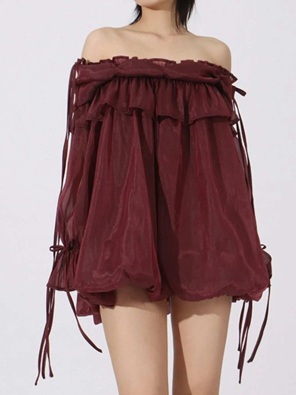 Ruffled Off-Shoulder Flounce Sleeve Blouse - Trendsi - Flyclothing LLC