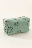 Zenana Smiley Face Corduroy Cosmetic Pouch - Trendsi - Flyclothing LLC