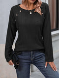 Round Neck Long Sleeve T-Shirt - Trendsi