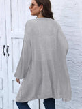 Cable-Knit Open Front Long Sleeve Cardigan - Trendsi - Flyclothing LLC