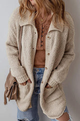 Pocketed Button Up Long Sleeve Cardigan - Trendsi - Flyclothing LLC