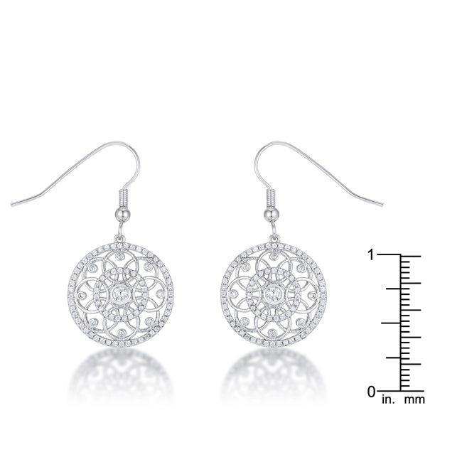 .95 Ct Interlocking Circle Rhodium and CZ Earrings - JGI - Flyclothing LLC