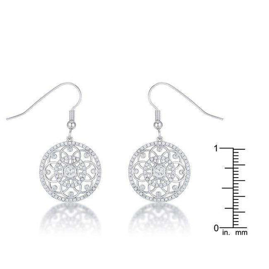 .95 Ct Interlocking Circle Rhodium and CZ Earrings - JGI - Flyclothing LLC