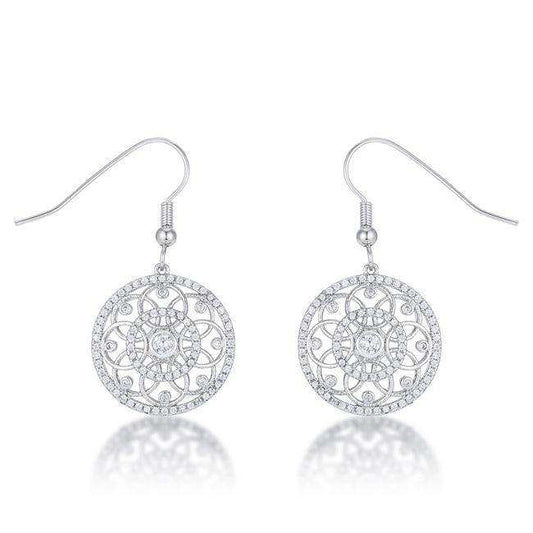 .95 Ct Interlocking Circle Rhodium and CZ Earrings - JGI - Flyclothing LLC