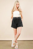 VERY J Mineral Washed Comfy Baggy Shorts - Trendsi