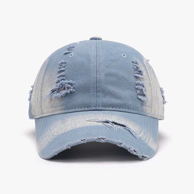 Distressed Adjustable Cotton Baseball Cap - Trendsi - Flyclothing LLC
