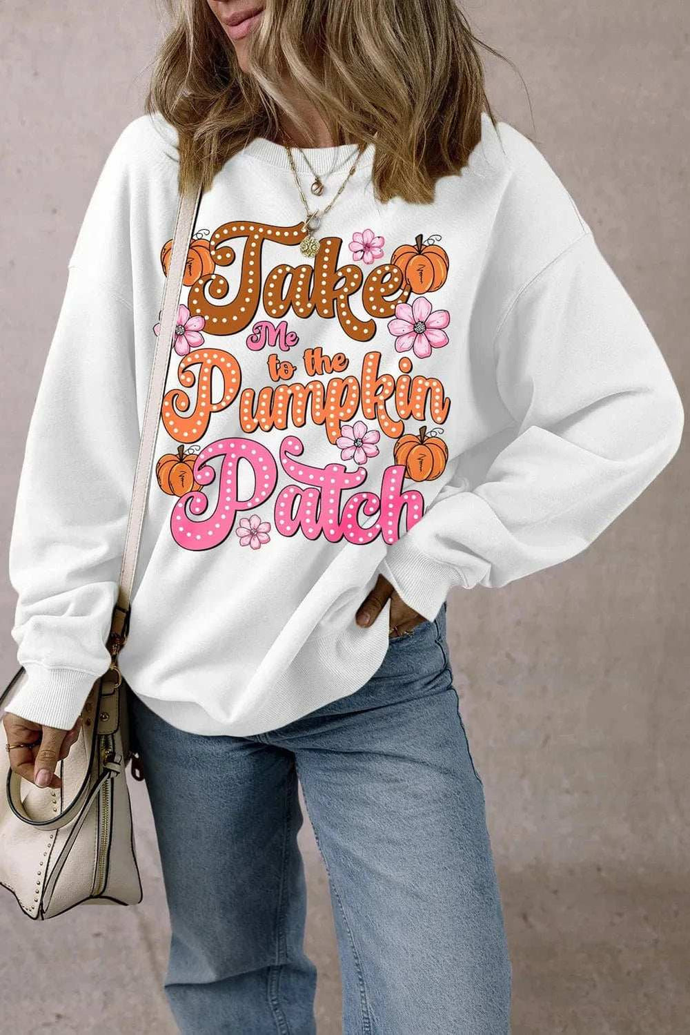 Letter Graphic Long Sleeve Sweatshirt - Trendsi - Flyclothing LLC