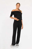 Mono B Cross Pleat Flare Pants - Trendsi - Flyclothing LLC