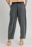 Umgee Elastic Waist Baggy Fit Pants with Pockets - Trendsi