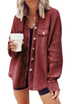 Oversized Waffle Knit Button-Up Jacket - Trendsi - Flyclothing LLC