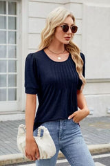 Round Neck Short Sleeve T-Shirt - Trendsi