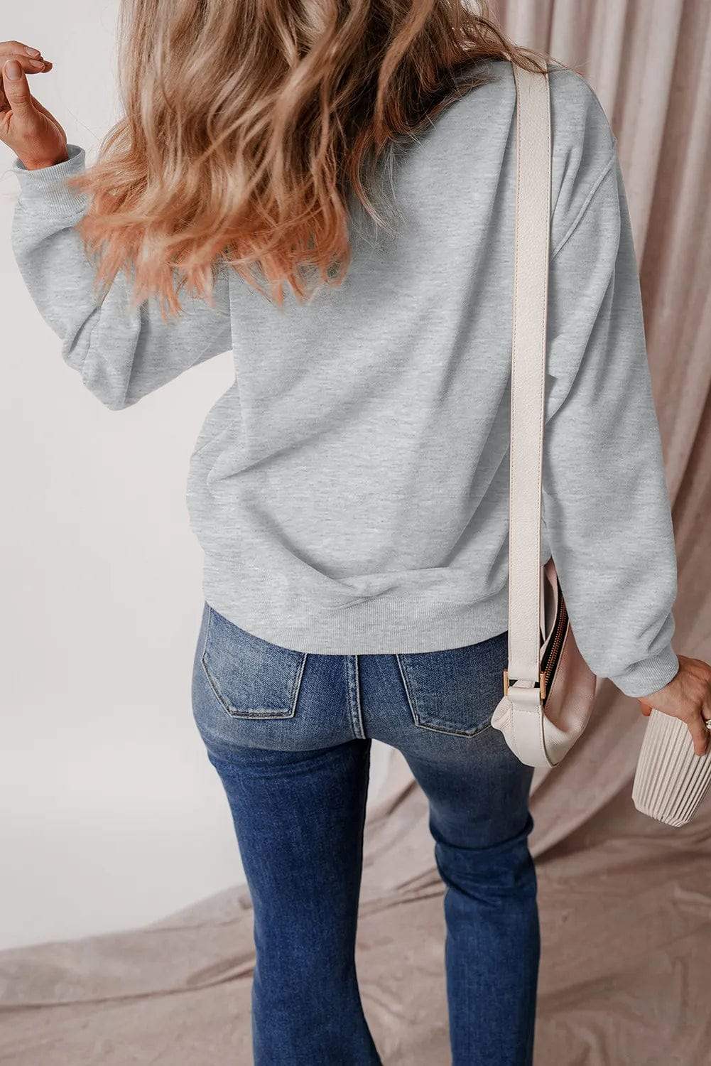 Graphic Round Neck Long Sleeve Sweatshirt - Trendsi - Flyclothing LLC