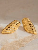18K Gold-Plated Angel Wing Stud Earrings - Trendsi - Flyclothing LLC