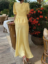 Tie Front Peplum Top and Skirt Set - Trendsi - Flyclothing LLC