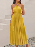 Swiss Dot Backless Sleeveless Maxi Dress - Trendsi - Flyclothing LLC
