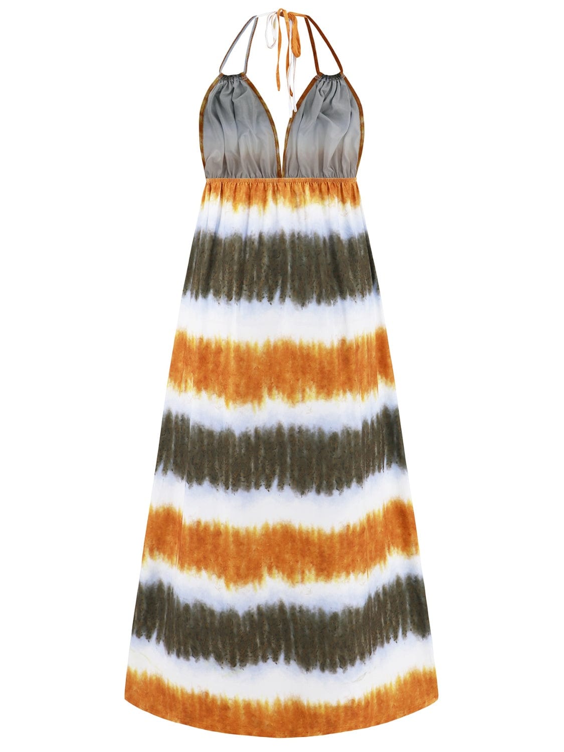 Tie-Dye Halter Neck Sleeveless Dress Trendsi