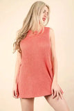 VERY J Slit Round Neck Top and Shorts Sweater Set - Trendsi