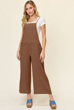 Double Take Full Size Texture Sleeveless Wide Leg Overall - Trendsi
