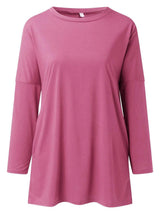 Full Size Round Neck Long Sleeve T-Shirt - Trendsi - Flyclothing LLC
