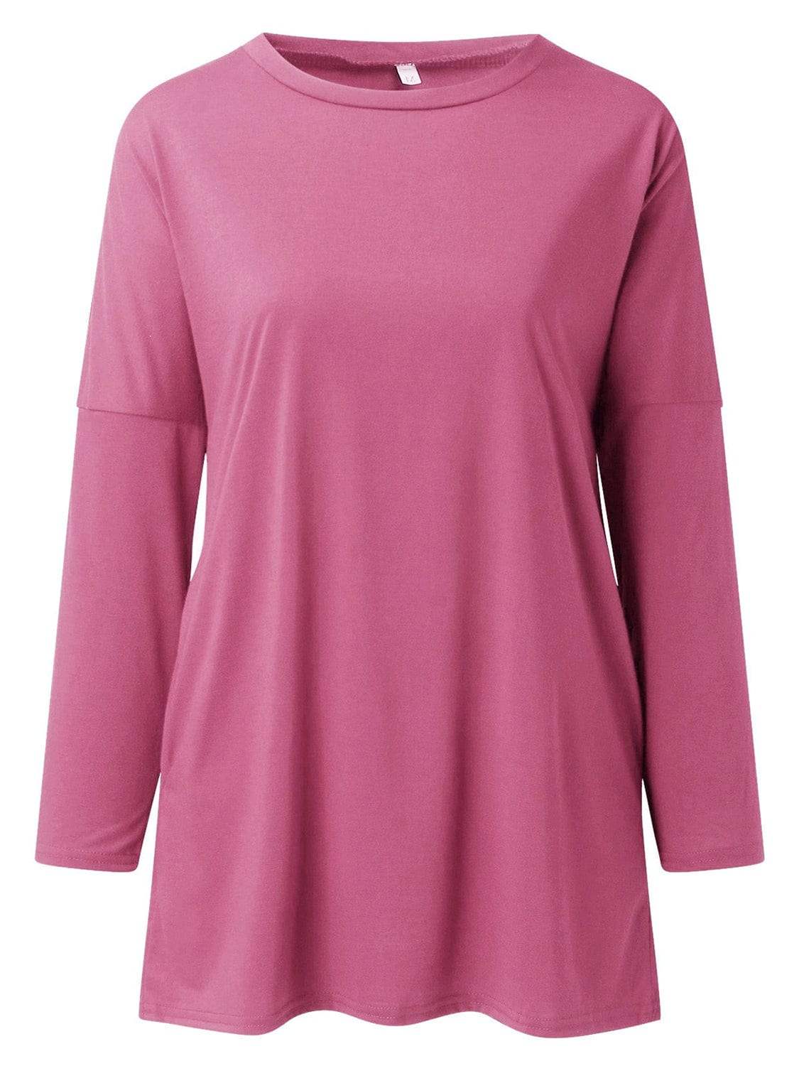 Full Size Round Neck Long Sleeve T-Shirt - Trendsi - Flyclothing LLC