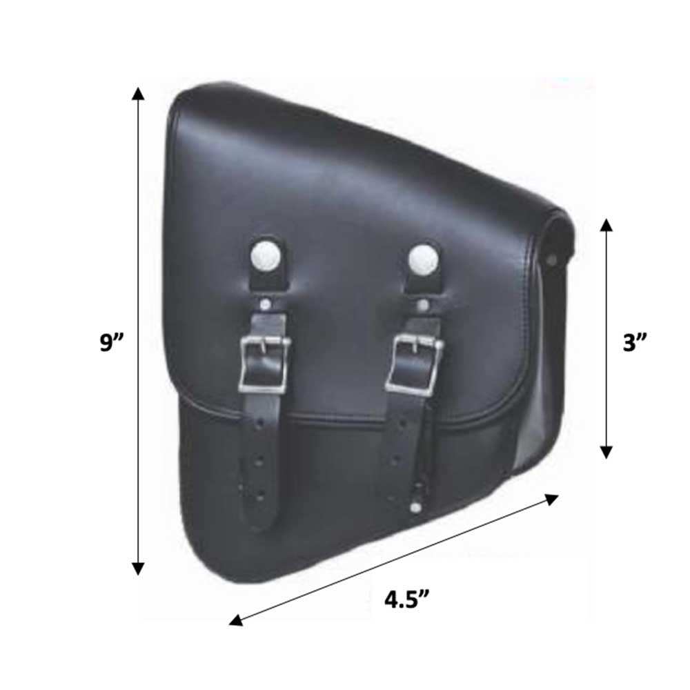 Black- Left Side PVC Swing Arm Bag - Unik Just for Bikers - Flyclothing LLC