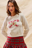 SO ME Christmas Candy Cone Cropped Sweater - Trendsi - Flyclothing LLC