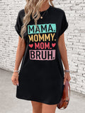 Letter Graphic Short Sleeve Mini Tee Dress - Trendsi