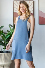 Heimish Full Size Ribbed Sleeveless Mini Tank Dress Plus Size - Trendsi - Flyclothing LLC