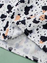Ruffled Printed Mock Neck Cap Sleeve Blouse - Trendsi - Flyclothing LLC