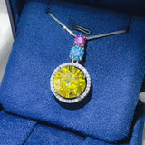 11.5 Carat Moissanite 925 Sterling Silver Necklace - Trendsi - Flyclothing LLC