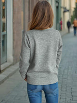 Tied V-Neck Long Sleeve Sweater - Trendsi - Flyclothing LLC