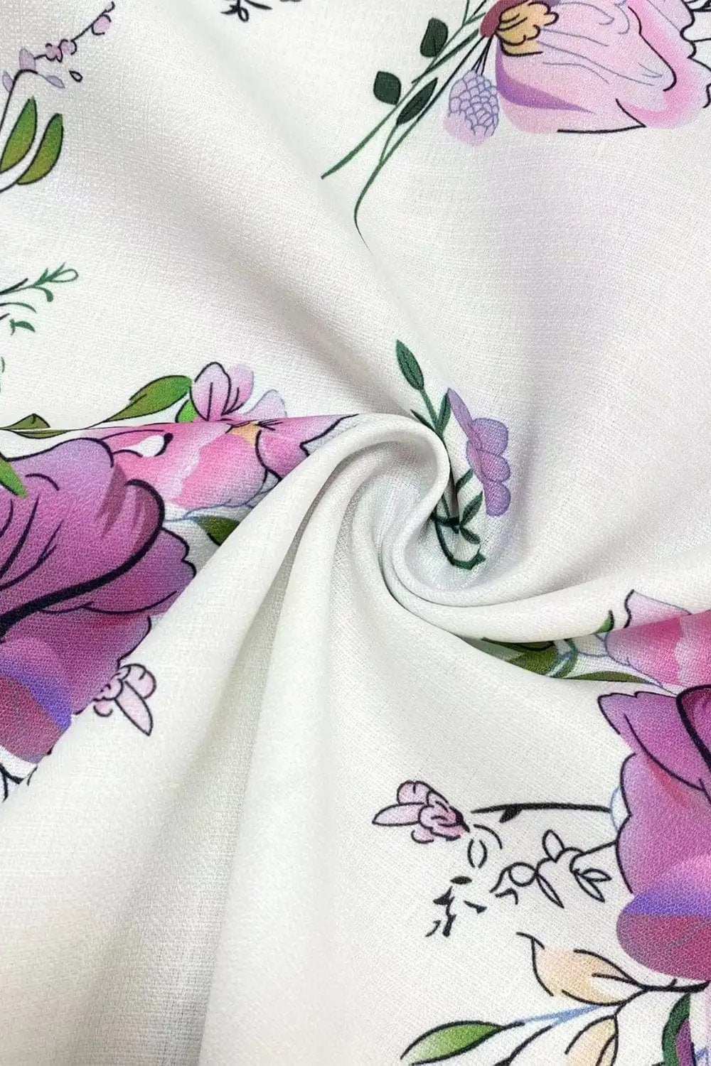 Full Size Printed Tie Neck Short Sleeve Blouse - Trendsi - Flyclothing LLC