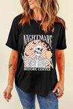 Graphic Round Neck Short Sleeve T-Shirt - Trendsi - Flyclothing LLC