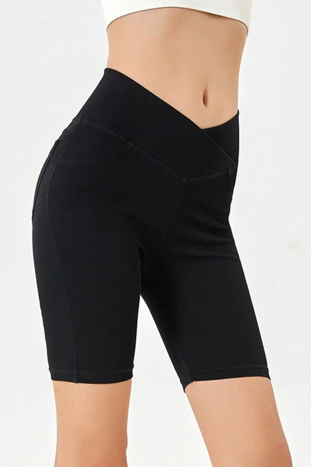 Basic Bae Asymmetrical Waist Denim Shorts with Pockets - ShopBasicbae - Flyclothing LLC