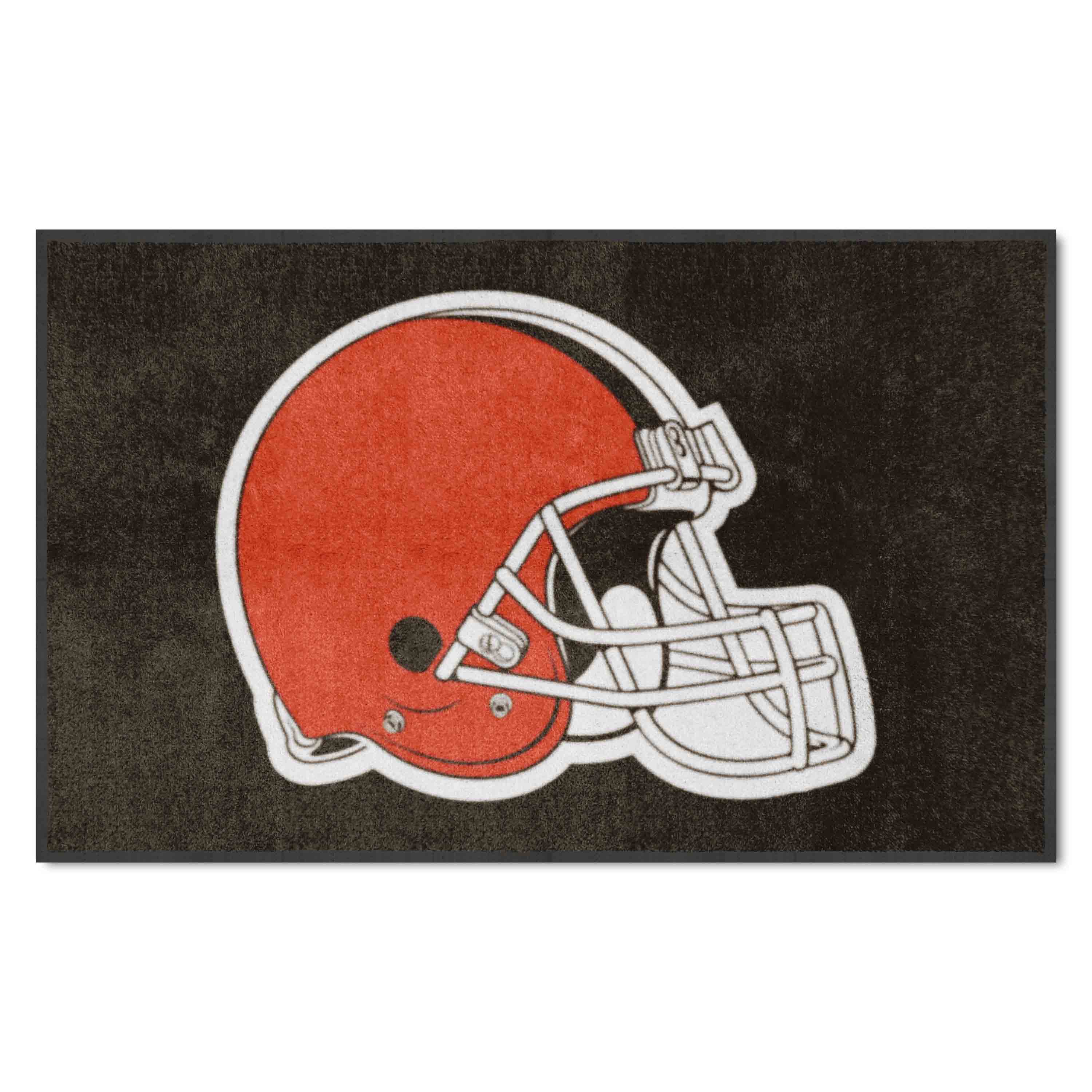 Cleveland Browns 4X6 High-Traffic Mat with Durable Rubber Backing - Landscape Orientation - Cleveland Browns