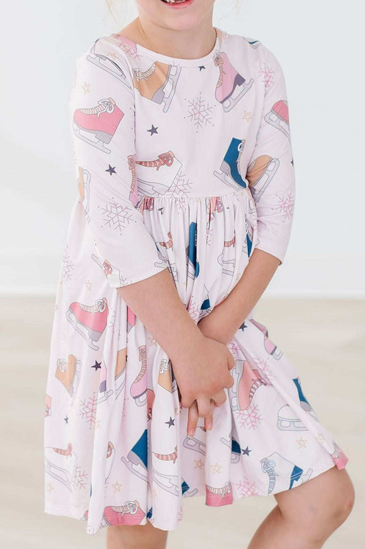 SALE Figure Skate 3/4 Sleeve Twirl Dress - Mila & Rose ® - Flyclothing LLC