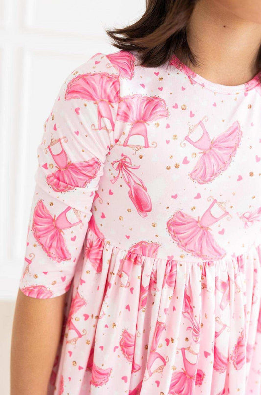 Pirouette 3/4 Sleeve Pocket Twirl Dress - Mila & Rose ® - Flyclothing LLC