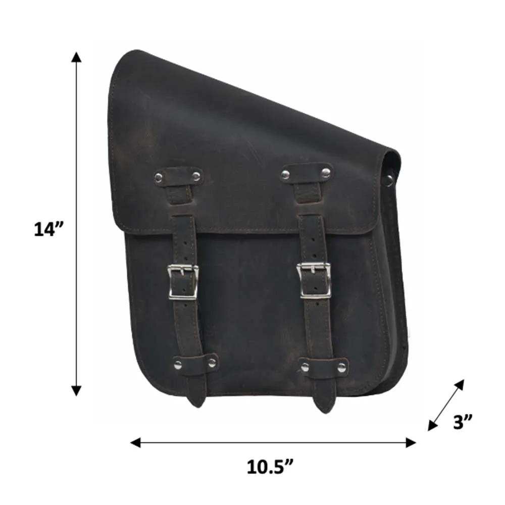 Rustic Brown 9586.L - Left Side Leather Swing Arm Bag - Unik Just for Bikers - Flyclothing LLC