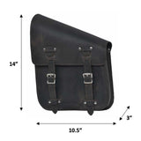 Rustic Brown strips 9586.L - Left Side Leather Swing Arm Bag - Unik Just for Bikers - Flyclothing LLC