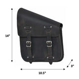 Rustic Brown strips 9586.L - Left Side Leather Swing Arm Bag - Unik Just for Bikers