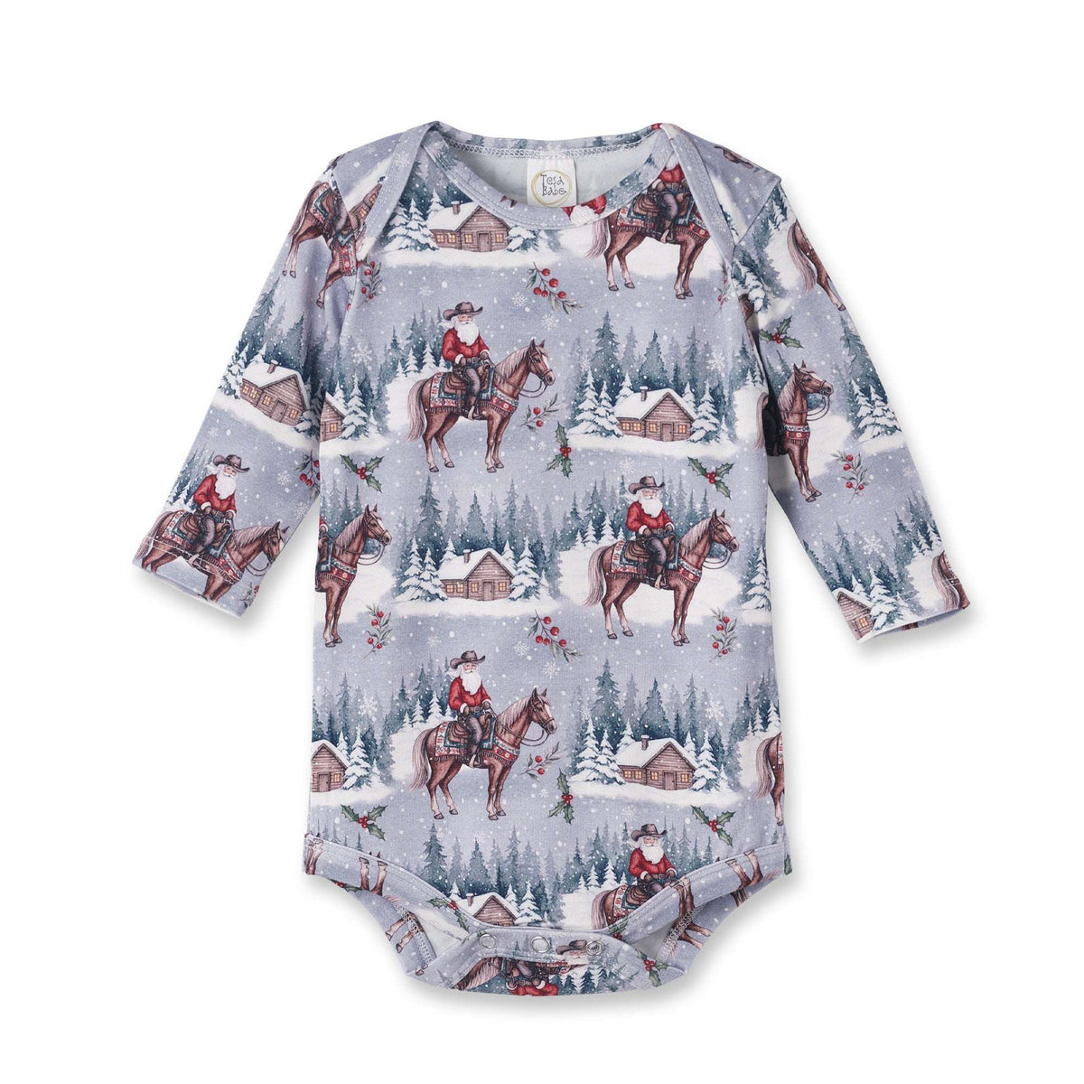Bamboo Baby Bodysuit - Western Cowboy Christmas - Tesa Babe - Flyclothing LLC