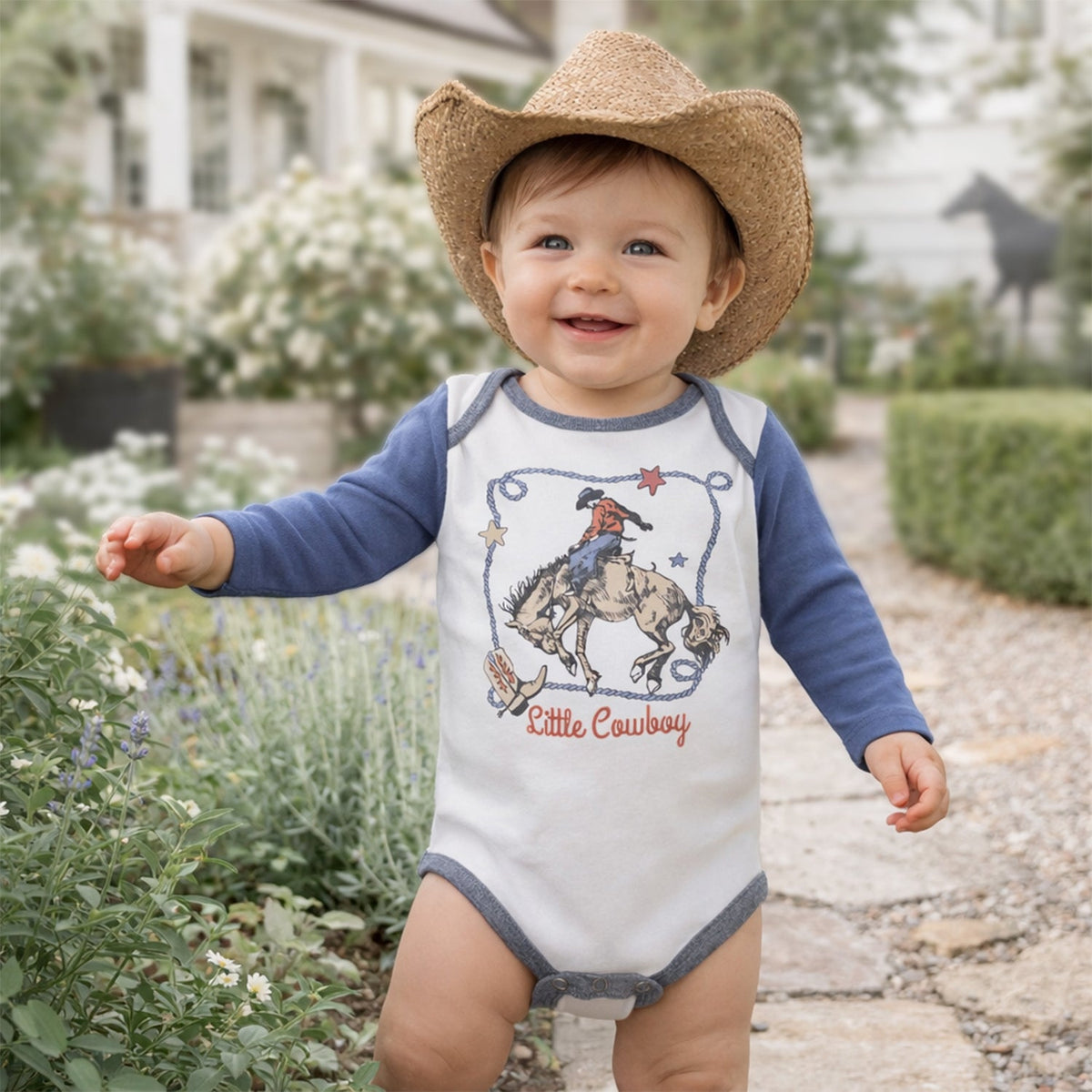Little Cowboy Baby Bodysuit - Cotton Western Style - Tesa Babe - Flyclothing LLC